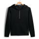 Fashion high quality solid color kangaroo pockets cotton casual 3/4 zip front xxxxl hoodies woman