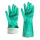 Chemical resistance green nitrile industrial gloves