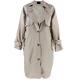 Large Lapel Off White Cool Womens Coats Long Length With Buttons Closure