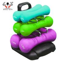 Bone Shape Fitness Equipment Dumbbells With Rack Vinyl And Neoprene Material