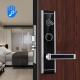 Silver Zinc Alloy Hotel Smart Locks RFID Card Mechanical Key Unlock Lightweight