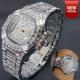Luxury Hip Hop Fully Ice Out Custom Bling Men's Watch Iced Round Silver Diamond