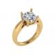 Hand setting 14K Solid Gold Jewellery , Round Cut 2.7ct Natural Solitaire Diamond Rings