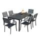 Outdoor table and chair set made of black aluminum alloy