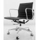 Conference Mid Back Ribbed Leather Aluminum Alloy Frame Office Chair