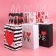 Red And Pink Shopping Paper Gift Bag Custom Logo For Valentines Day