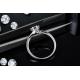 Lady 9k Round 7.5mm Moissanite Open Fashion Grandeur Jewelry Silver Ring