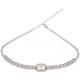 Alloy Material Pearl And Rhinestone Necklace With Shiny Crystal Diamond