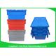 Turnover Logistics Opaque Plastic Attached Lid Containers For Foods , Textile