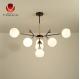 Contemporary Design Decorative Black Meta Chandelier Solid Wood Frosted Art Glass Lighting Octopus Pendant Lights