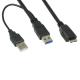 USB 3.0 Y Cable A-Male to Micro B-Male am/micro bm data cable Black 1m 3Ft 5Gbps