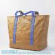 Wholesale Reusable Custom Logo Printed Waterproof Washable Plain Brown Kraft Tyvek Paper Packaging Shopping Tote Bag