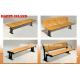 Hard Solid Outdoor Garden Benches Wood Leisure Chair With Iron Legs
