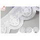 Cream Embroidered Eyelet Cotton Lace Trim Border With Floral Pattern SGS Verified