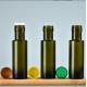 Industrial Green Brown Round Olive Oil Glass Bottles with Rubber Stopper Sealing Type