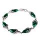 925 Silver Thailand Vintage  Green Agate Women Bracelet (LB001)