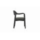 Luxury Dining Room Armchairs Leather Upholstered Wood Dining Arm Chair OEM