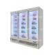 Self Defrost Frozen Glass Door Freezer 1600L Secop Compressor