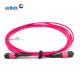 Violet MPO MTP Patch Cord PVC / LSZH Jacket 12 Core OM4 Fibre Optic Cable