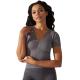 Seamless knitting sports thread tight solid color breathable short-sleeved running fitness yoga top woman