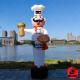 Giant Food Big inflatable Chef Air Dancer Inflatable Air Waving Hand Puppet Cartoon Inflatable Balloon