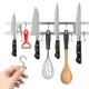 18 Inch Square Tubes Stainless Steel Magnetic Knife Strip with 6 Hooks for Kitchen Utensil Holder Tool Organizer