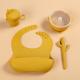 Muted Matched Color Newborn Feeding Set With Suction Bowl Placemat
