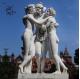 BLVE Three Graces Greek Goddess White Marble Statue Naked Women Garden Stone Sculpture Large Handcarved Outdoor