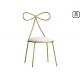 Ins Style Lovely Bow Metal Restaurant Chairs With Custom Cushion Color On Stock