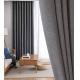 Velvet Linen Light Grey Blackout Curtain Double Layer Simple Ring Style