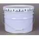 3 Gallon Short White Open Head Steel Pail With Lid And Handle