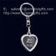 Metal heart shape picture locket key rings, heart shaped picture frame locket key tags,