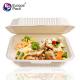 Food grade eco friendly cornstarch tableware 900ml biodegradable 3 compartment lunch box