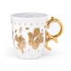 Ceramic Coffee Mug Porcelain Everyday Mug Gold Handle JING REPUBLIC