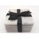 Marble White Plain Stone Coasters No Pollution Insulated With Back Pad