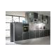 Fiberboard Modern Design Modular Custom Kitchen Black Cabinet With Clean Handle Less Look