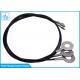 Black PVC Coated / Plastic Coated Stainless Steel Wire Rope By Double - End Eyes