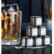 SGS Stainless Steel Reusable Ice Cubes Square Whiskey Cooling Rocks Bar Tool Set