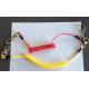 Fashion double hooks/swivel connectors red/yellow coil spiral spring cable for tool use