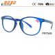 Fashionable reading glasses,power range +1.0 to +4.00,made of plastic frame
