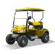 Yellow Color 14 Inches Off-Road Tires 4 Wheel Utility 2 Seater Golf Cart With Foldable Front Windshield