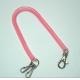 Plastic Translucent Pink Long Spring Coil Key Chain Holder w/Executive Swivel and J-Hooks 2pcs