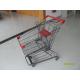 Zinc Plated Low Carbon Steel 80L Supermarket Shopping Trolley With Bottom Tray