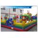 Big PVC Inflatable Fun City With Dolls , Cartoon Inflatable Play Park For Kids