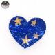 Bling Sequin Heart Patch With Star , Sequin Heart Applique 21.5*18.5CM Size