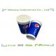 Customized 10oz Pepsi Cola Paper Cold Cups With Plastic Flat Lid To Match