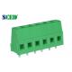 5.0mm 300V 10A PCB Terminal Block with Right angle wire inlet , 2 Poles - 24 Poles