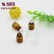 SRS empty 1ml amber glass roll on perfume bottle with clear plastic cap