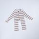 100% Cotton Unisex Baby Girl Boy Knit Striped Jumpsuit Long Sleeve One Piece Button Down Sweater Rompers Playsuit