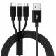 3 in 1 USB Type C Lightning Cable   Universal Multi Function 3 in 1 usb cable fast charging customized clor Nylone braid